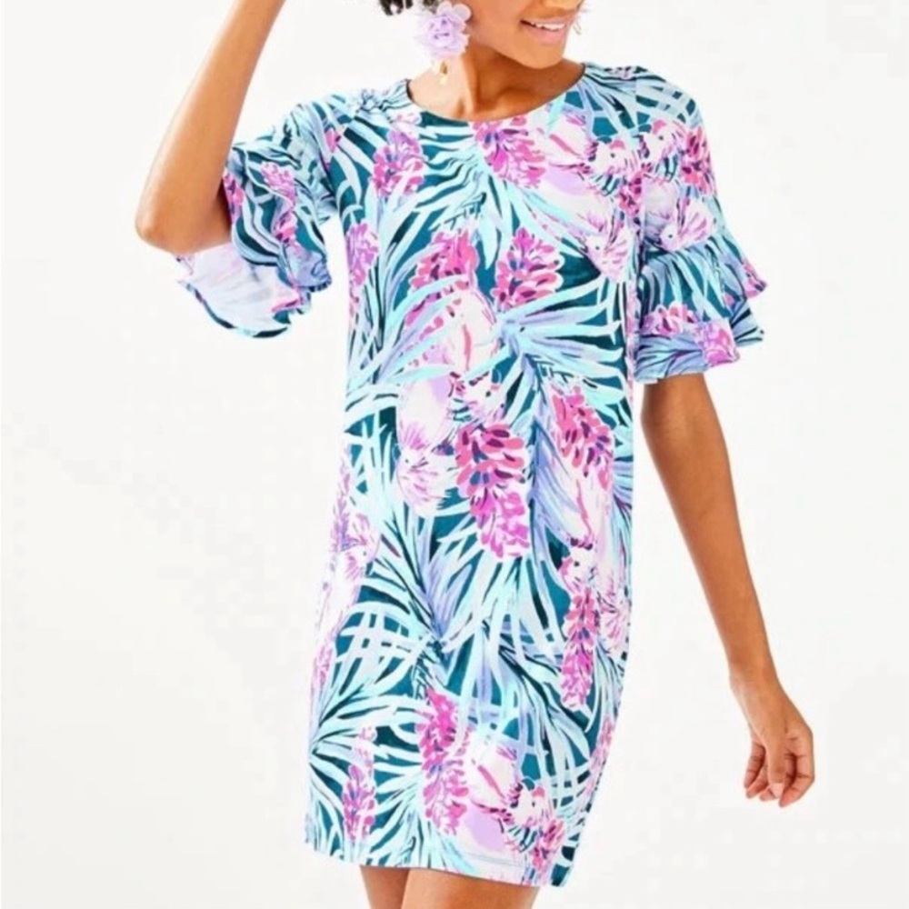 Lilly Pulitzer LULA Dress in Mr Peacock Blue Tweekhearta, NWT, Size S